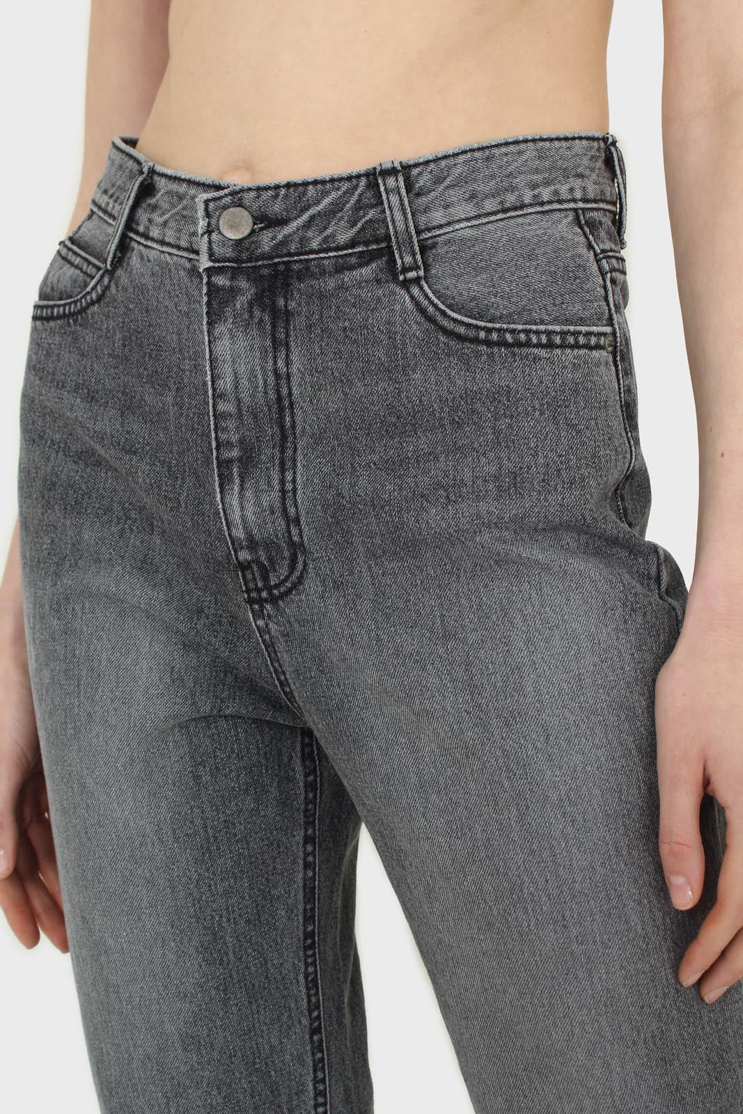 Grey washed mom jeans - 1335