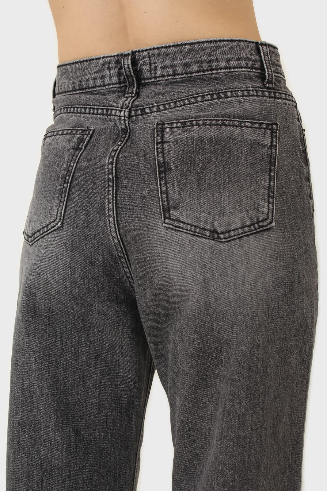 Grey washed mom jeans - 1335