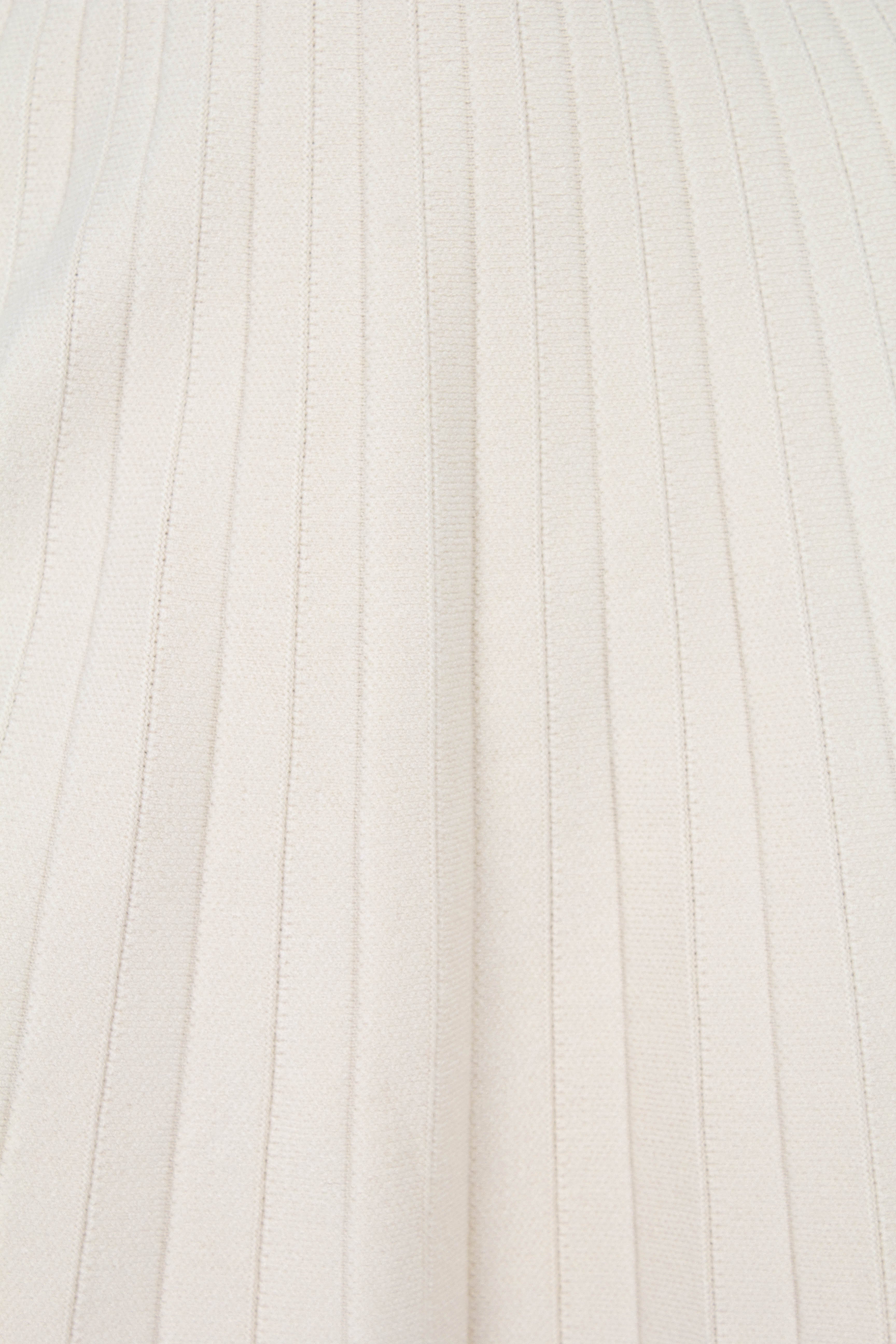 Ivory pleated knit mini skirt
