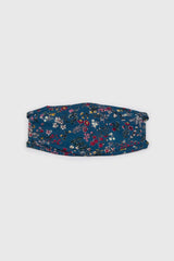 Blue and yellow multi floral pure cotton face mask