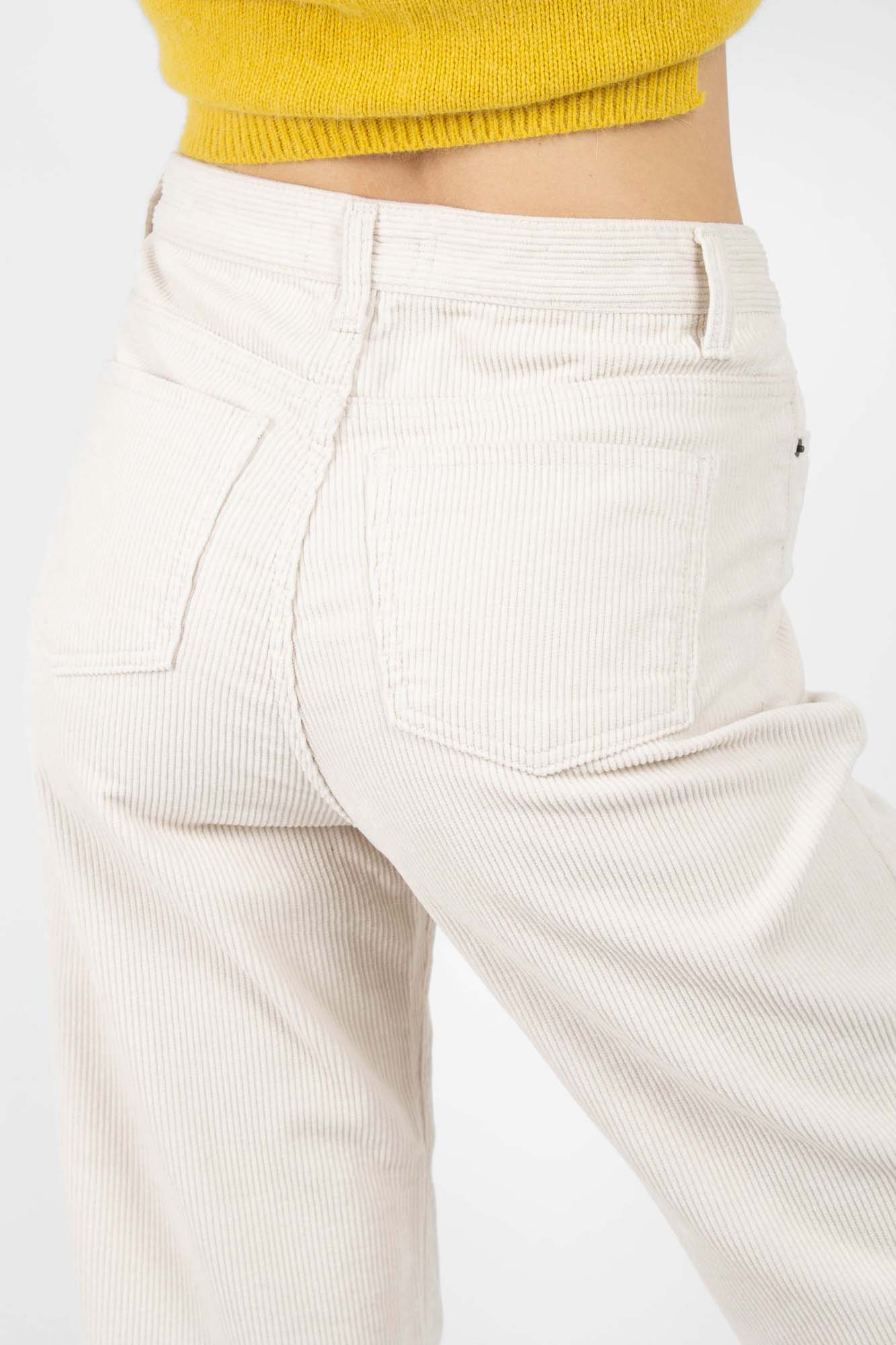 Ivory corduroy loose fit trousers - 812