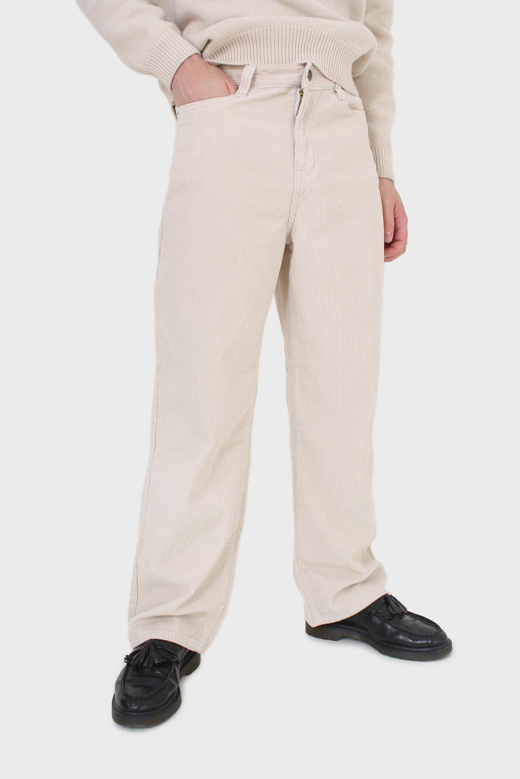 Ivory corduroy loose fit trousers - 812