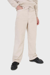 Ivory corduroy loose fit trousers - 812