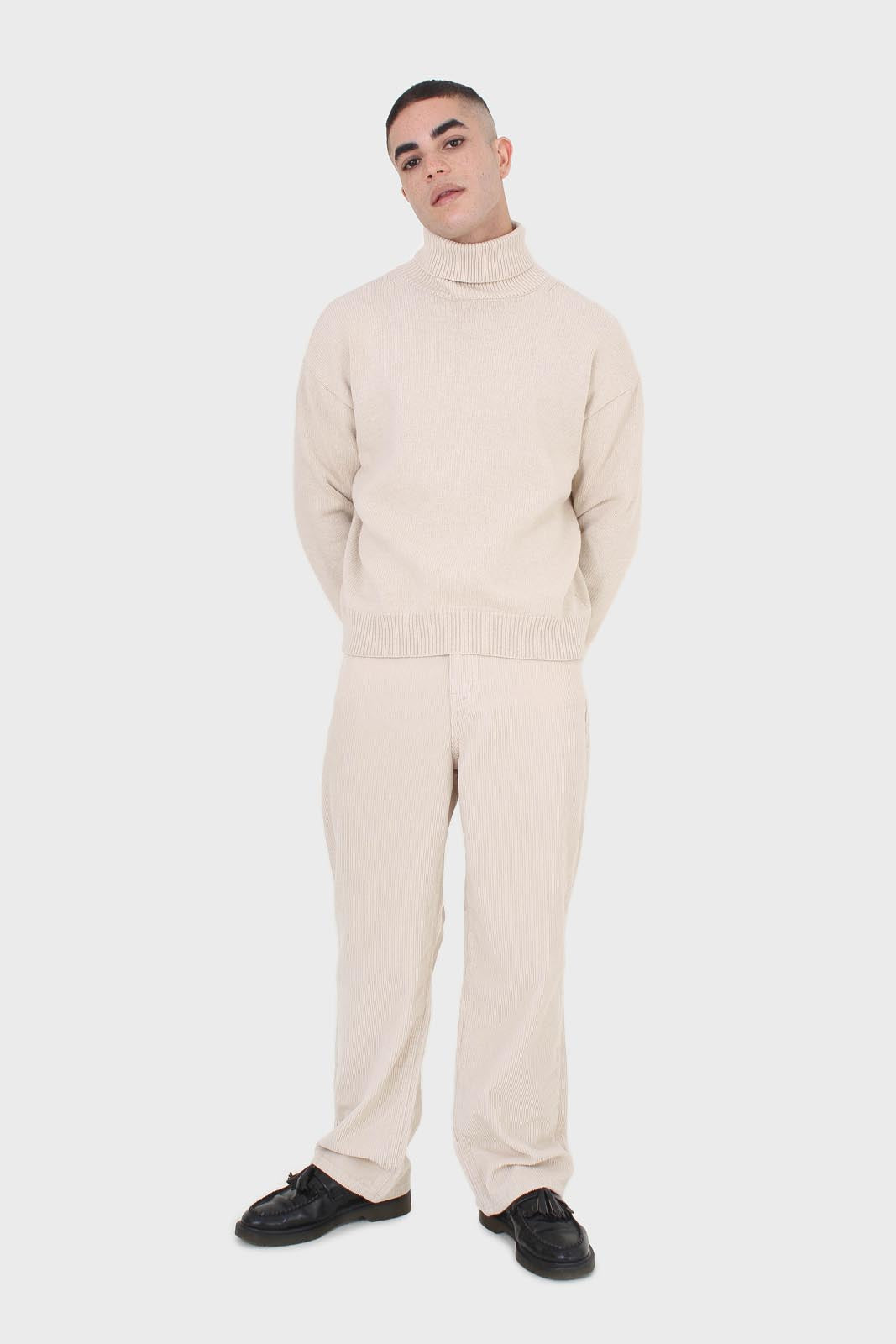 Ivory corduroy loose fit trousers - 812