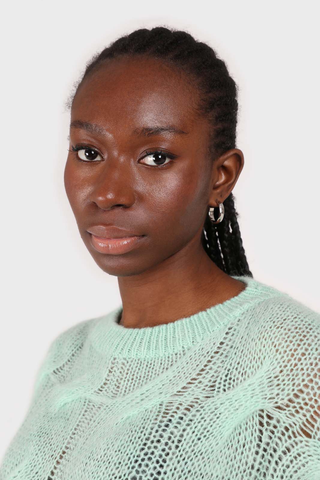 Mint loose cable knit crew neck jumper