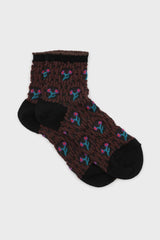 Black and purple cherry textured socks