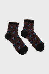Black and purple cherry textured socks