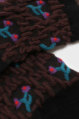 Black and purple cherry textured socks