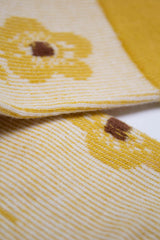 Yellow jacquard flower socks