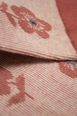 Pink jacquard flower socks