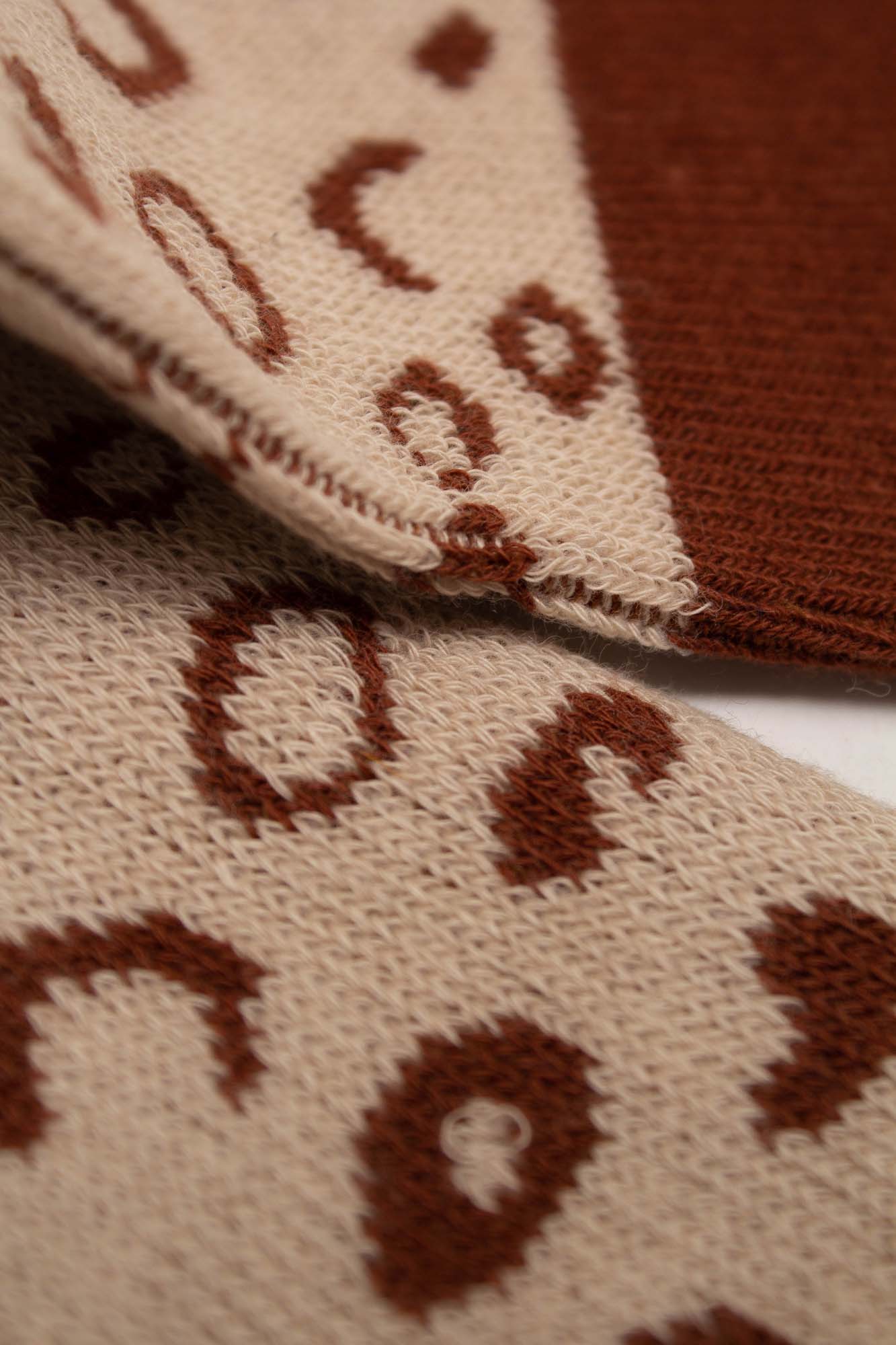 Beige and brown leopard outline socks
