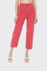 Washed red mom jeans - 209