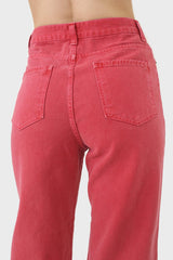 Washed red mom jeans - 209