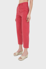 Washed red mom jeans - 209