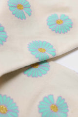 Ivory and mint daisy print socks