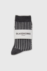 Charcoal and white geometric socks