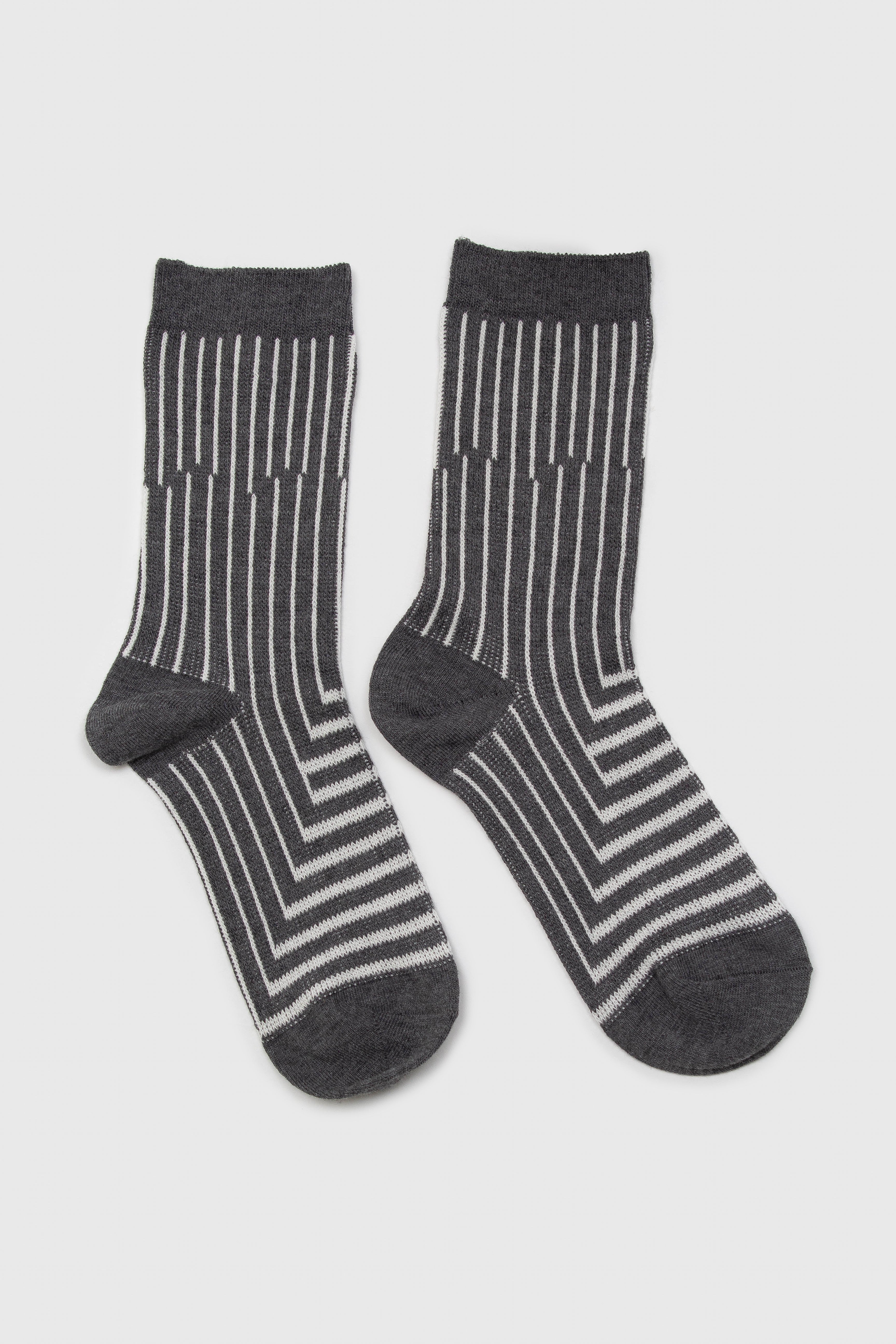 Charcoal and white geometric socks