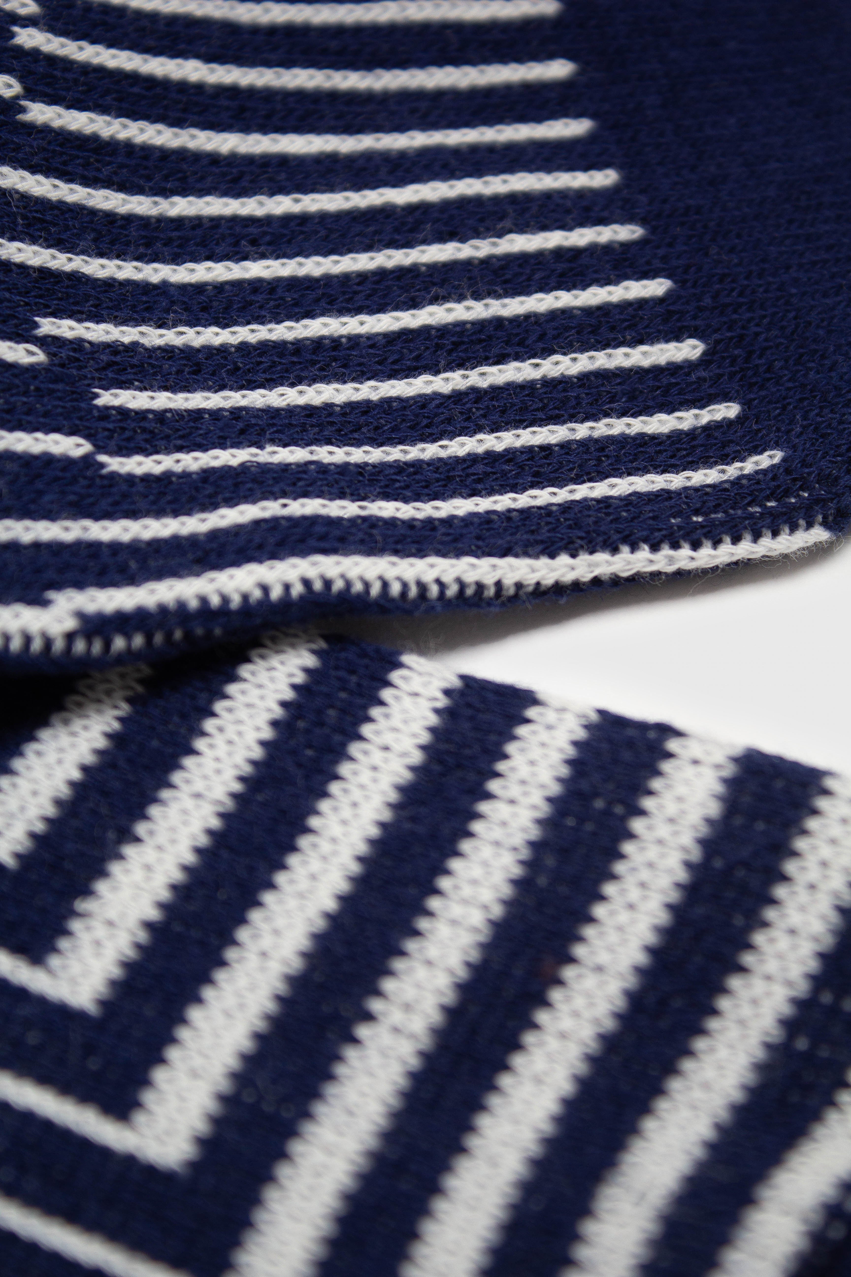 Navy and white geometric socks