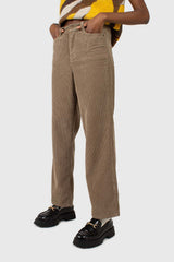 Beige corduroy loose fit trousers - 812