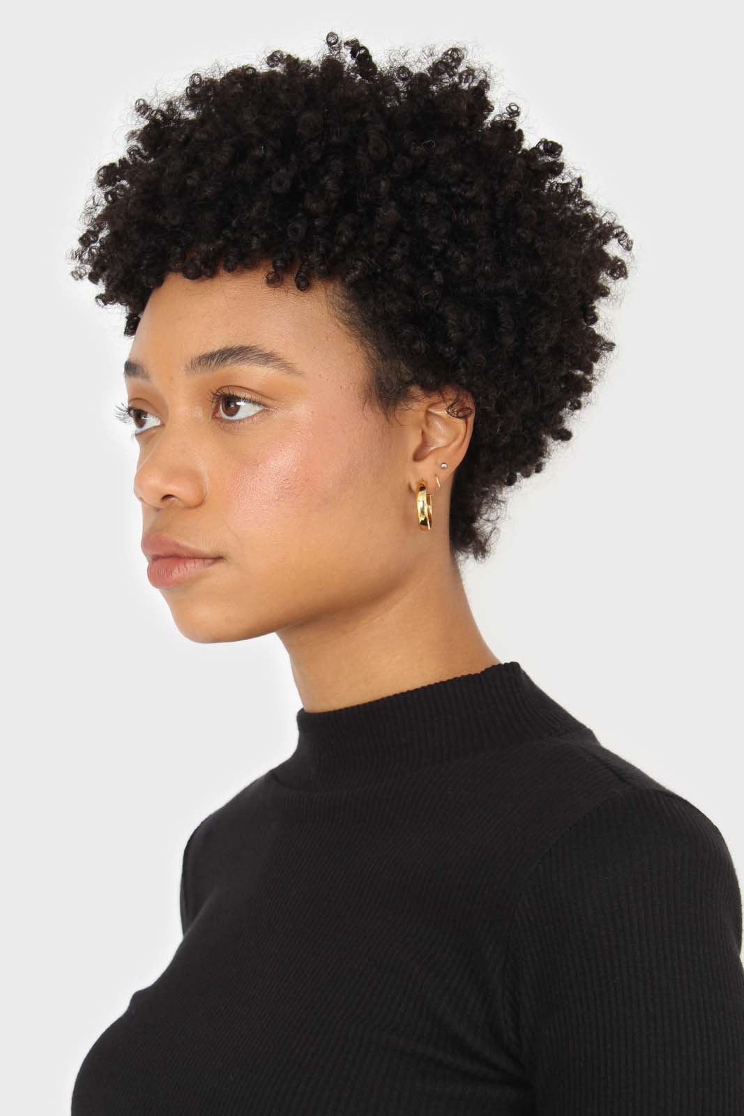 Black and neon ruffle trim cropped top