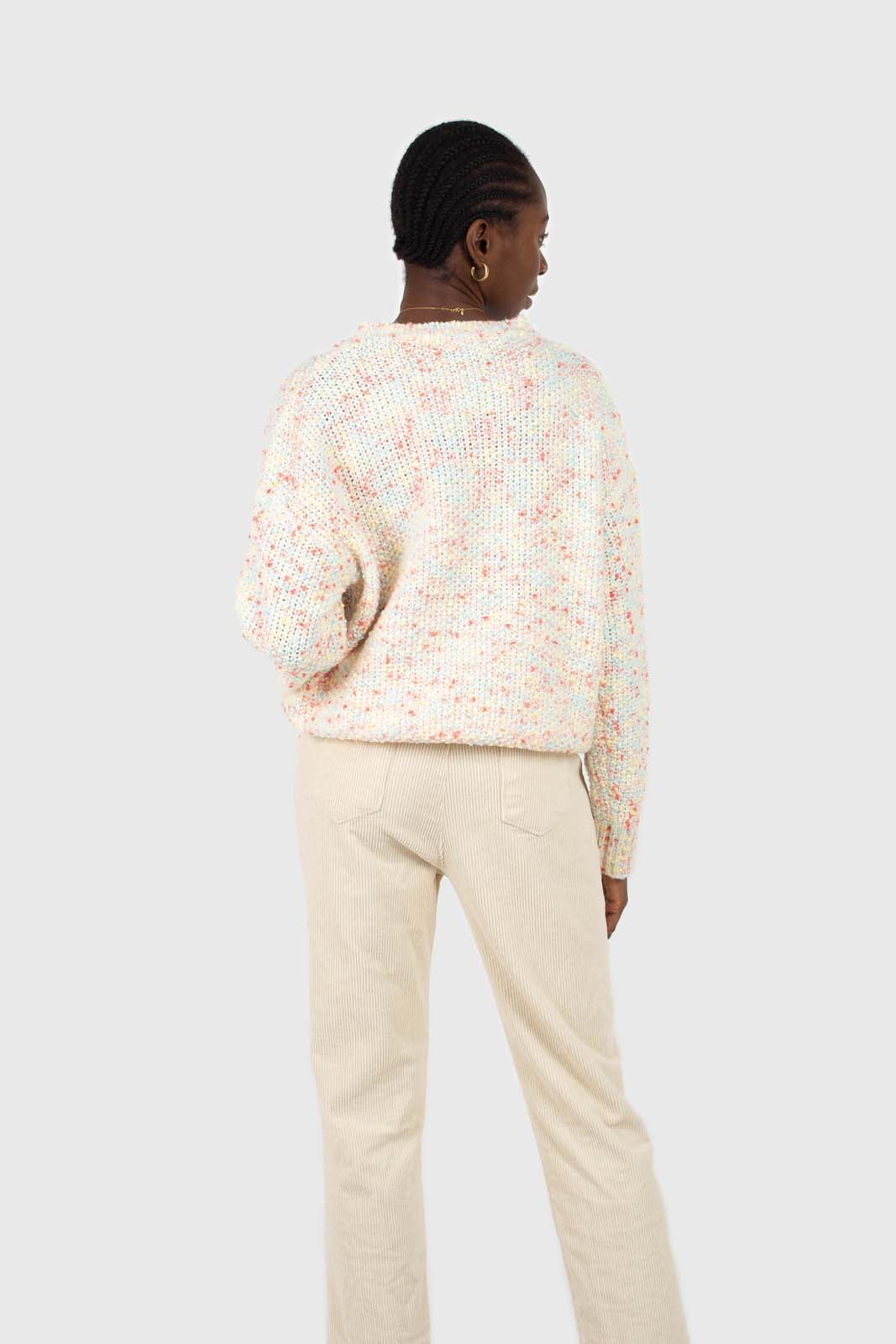 Pale pink mixed rainbow knit jumper