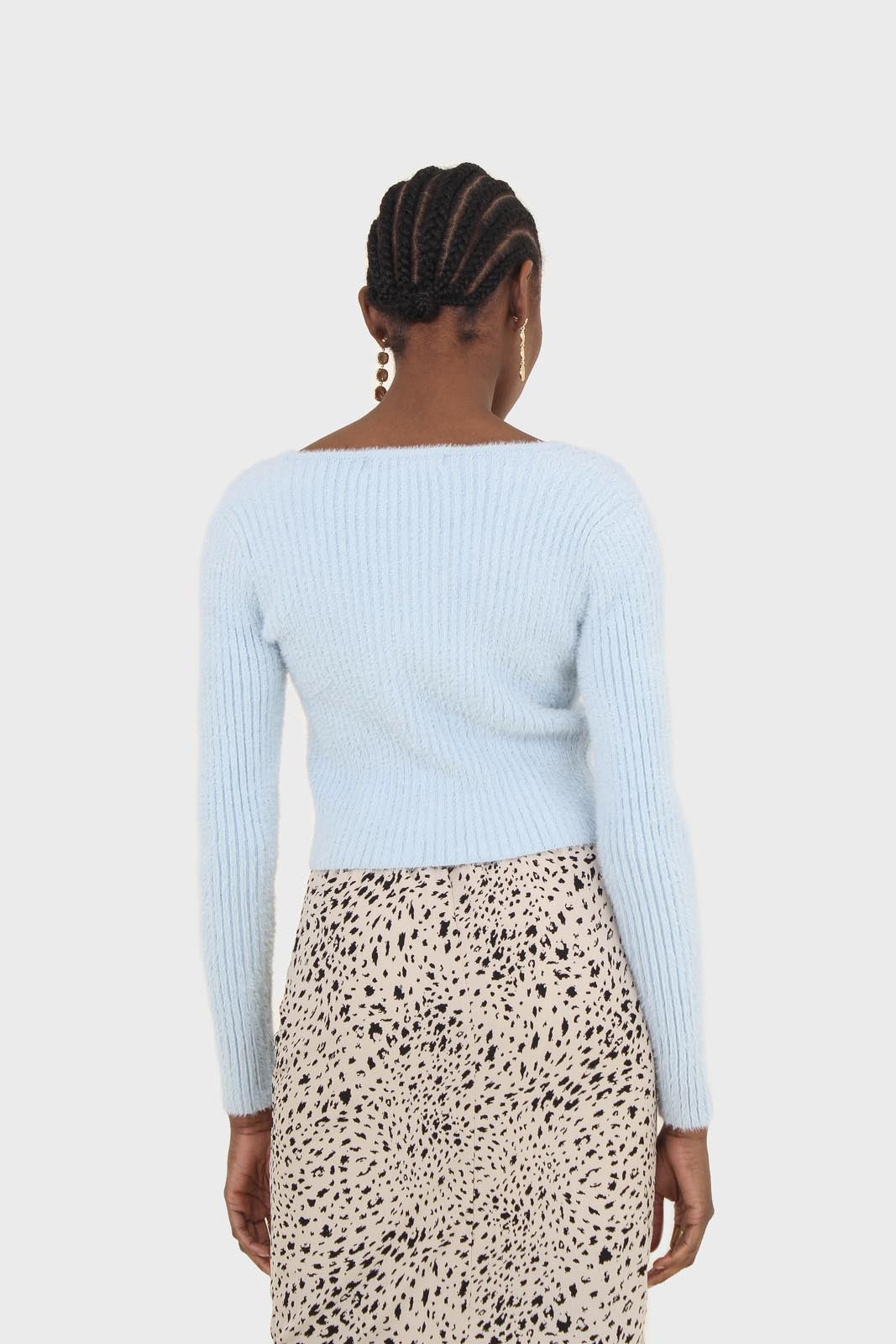 Biege and black leopard print midi skirt
