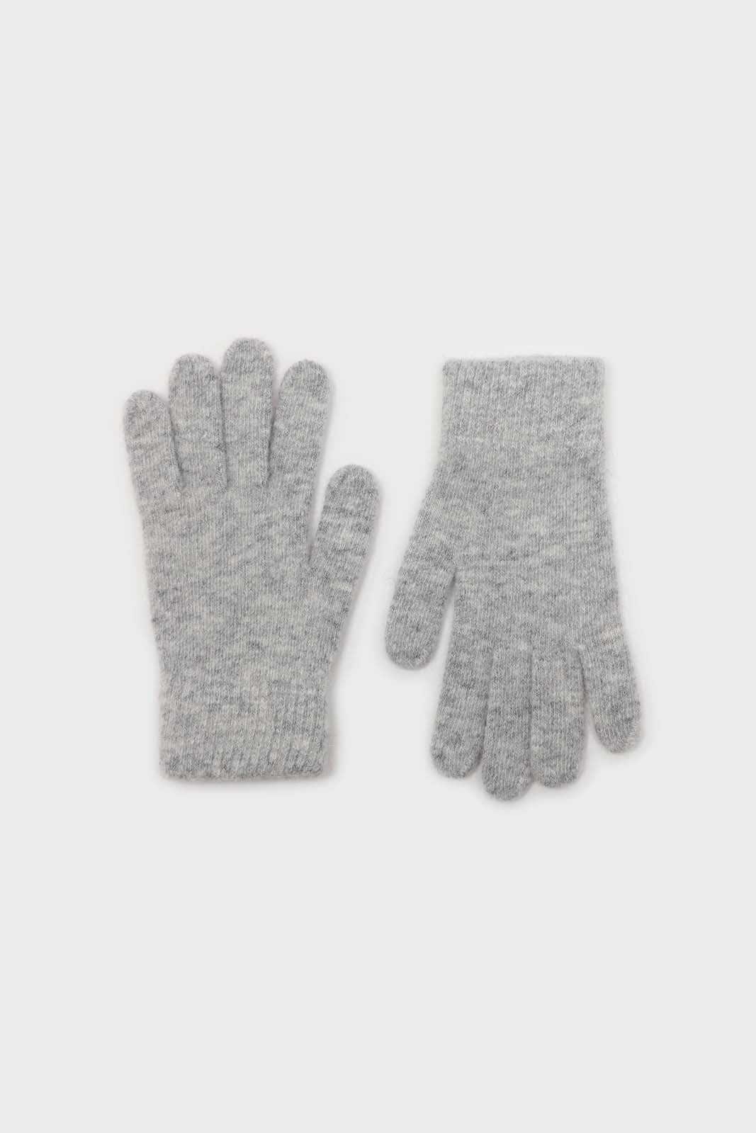 Pale grey mohair gloves
