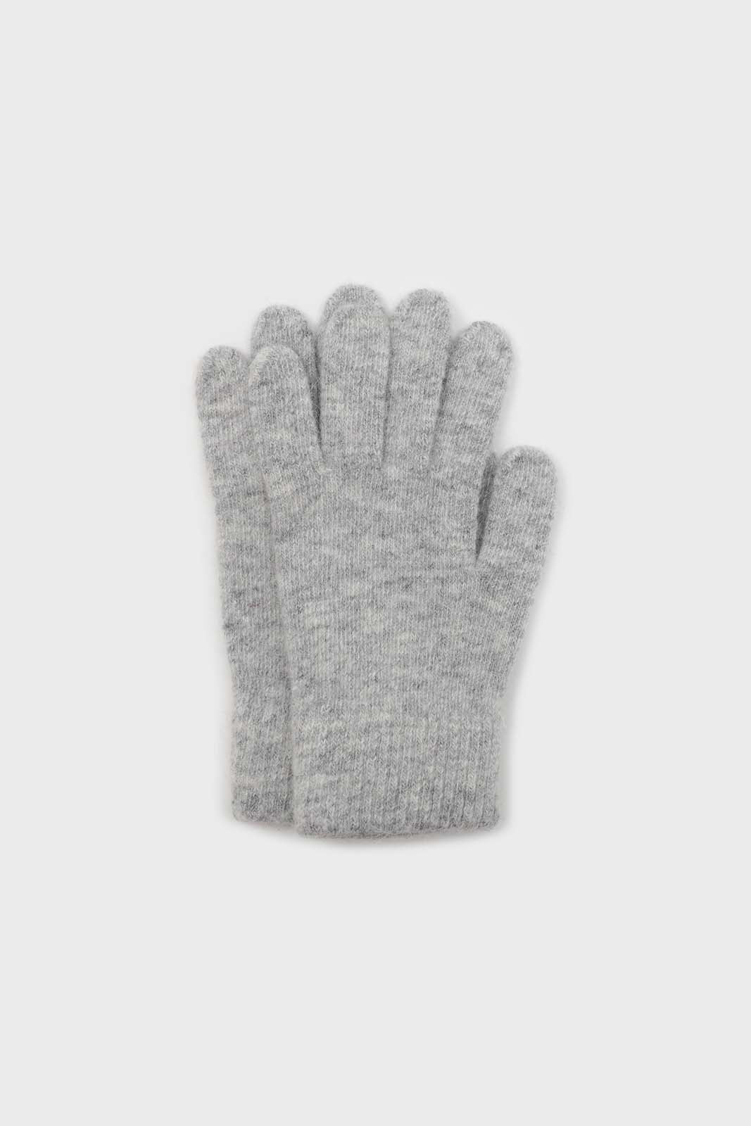 Pale grey mohair gloves
