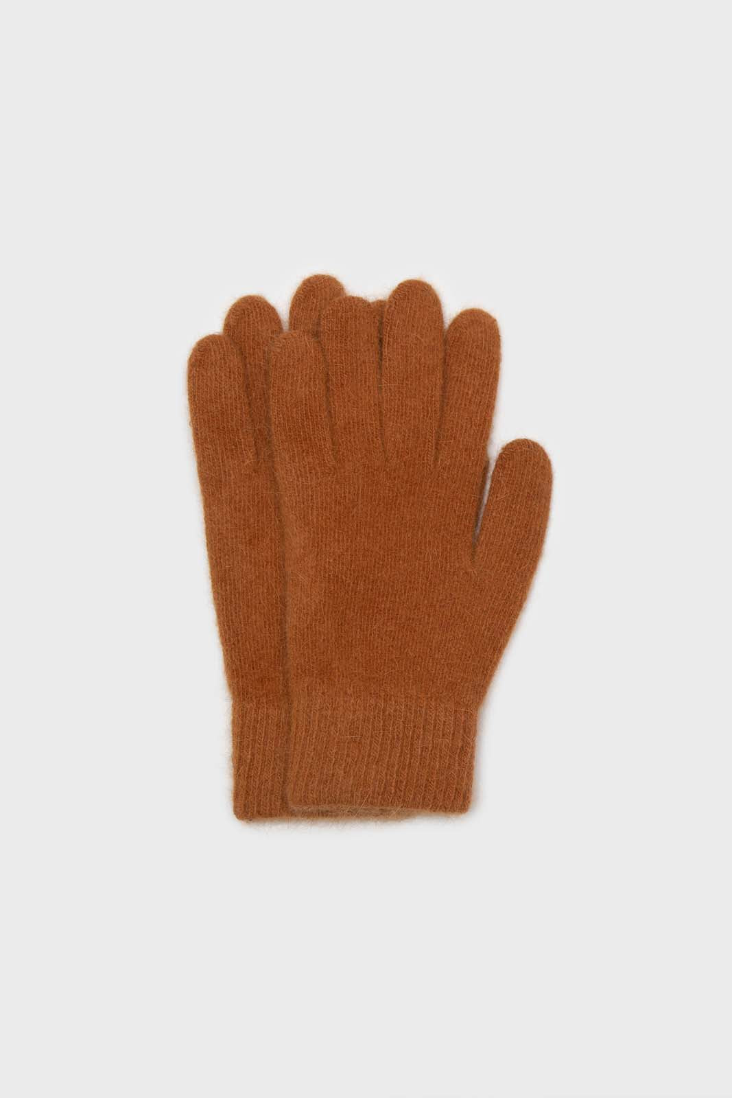 Camel mohair gloves