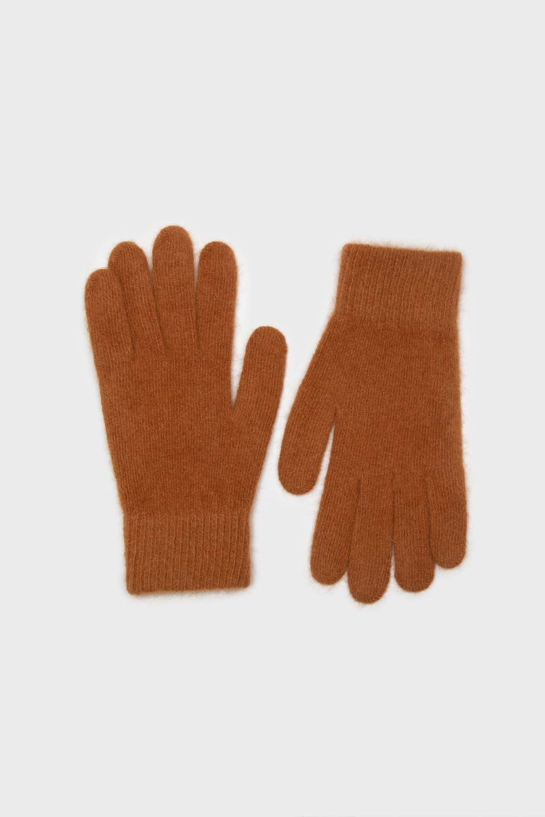 Camel mohair gloves