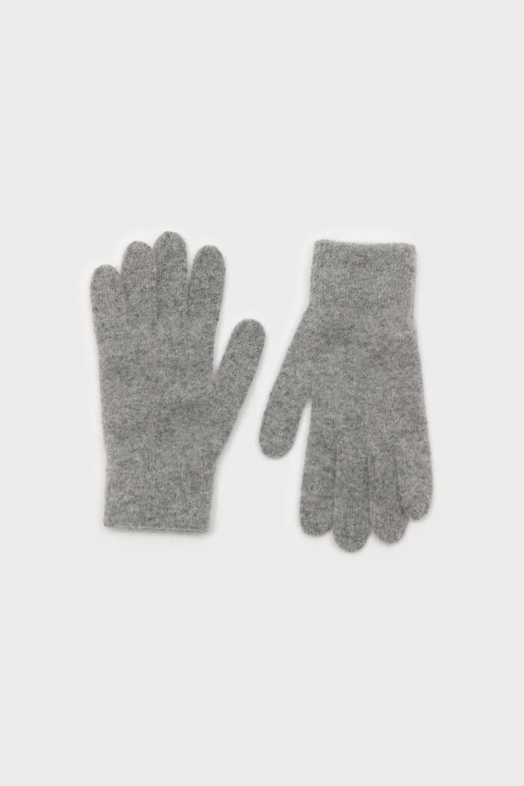 Grey mohair gloves