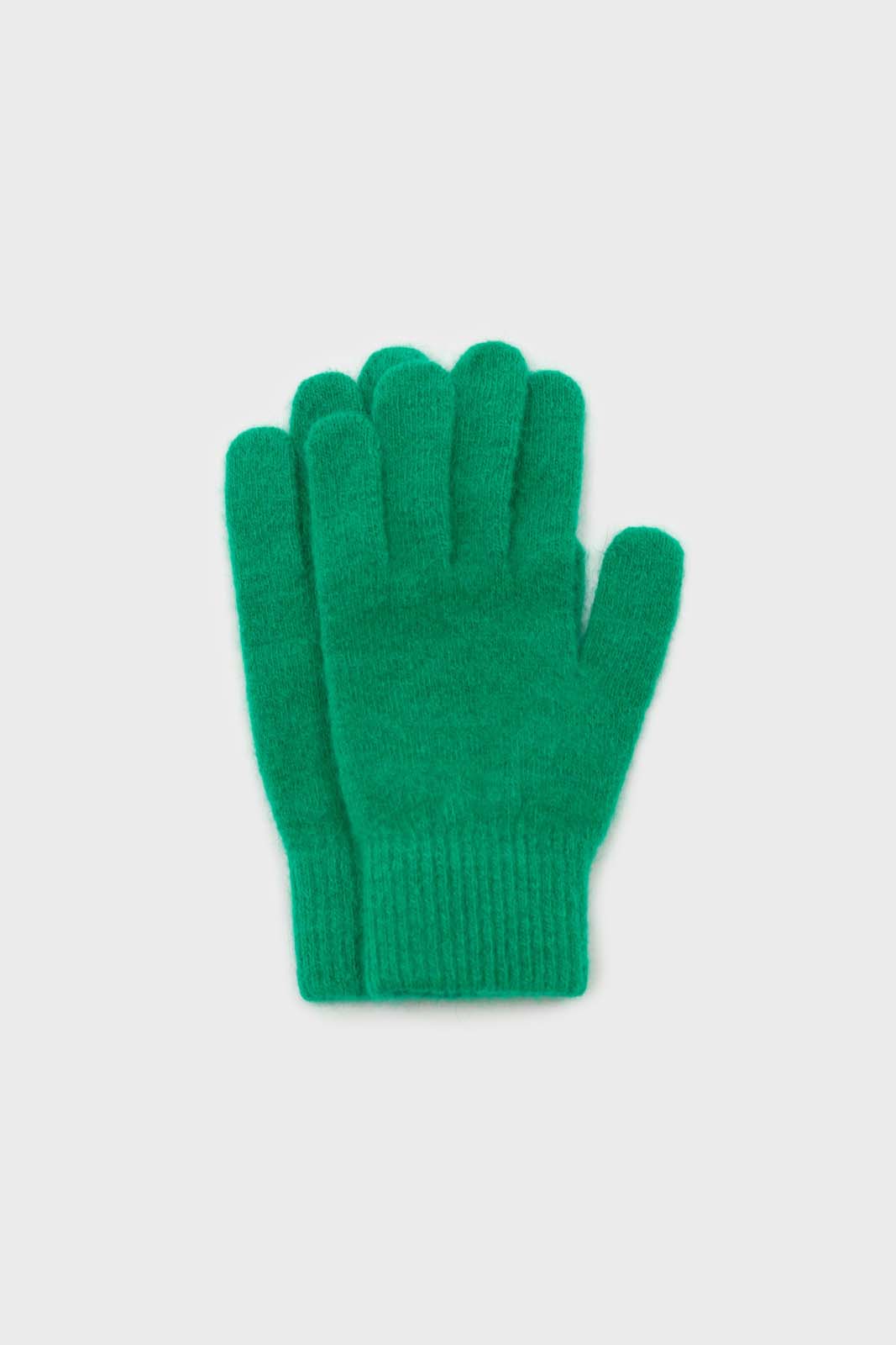 Bright green mohair gloves