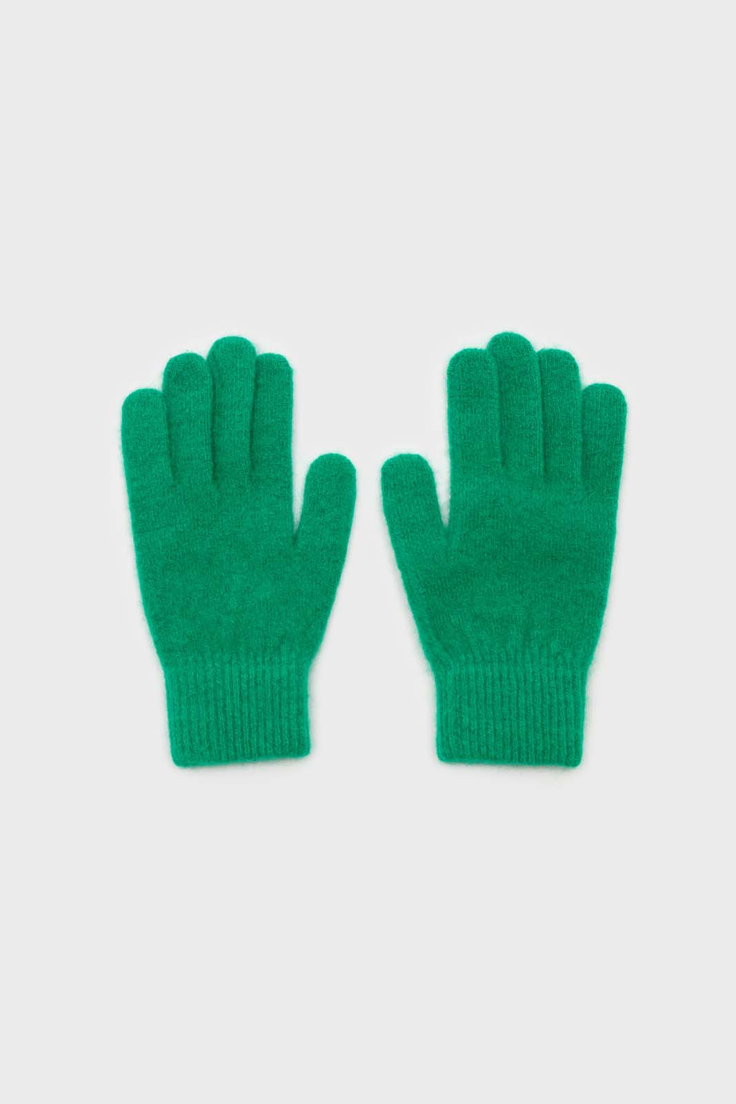 Bright green mohair gloves