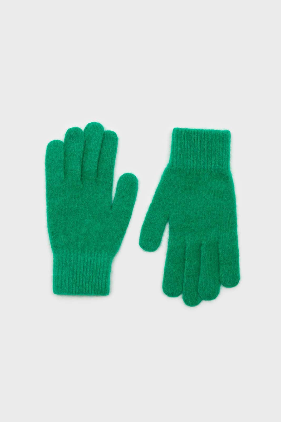 Bright green mohair gloves