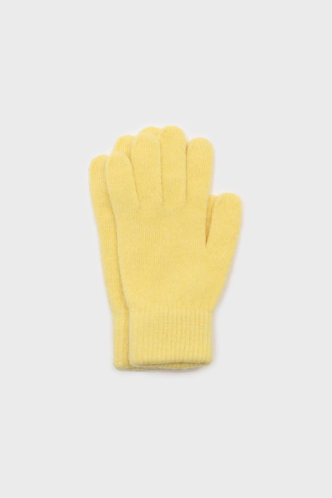 Yellow mohair gloves