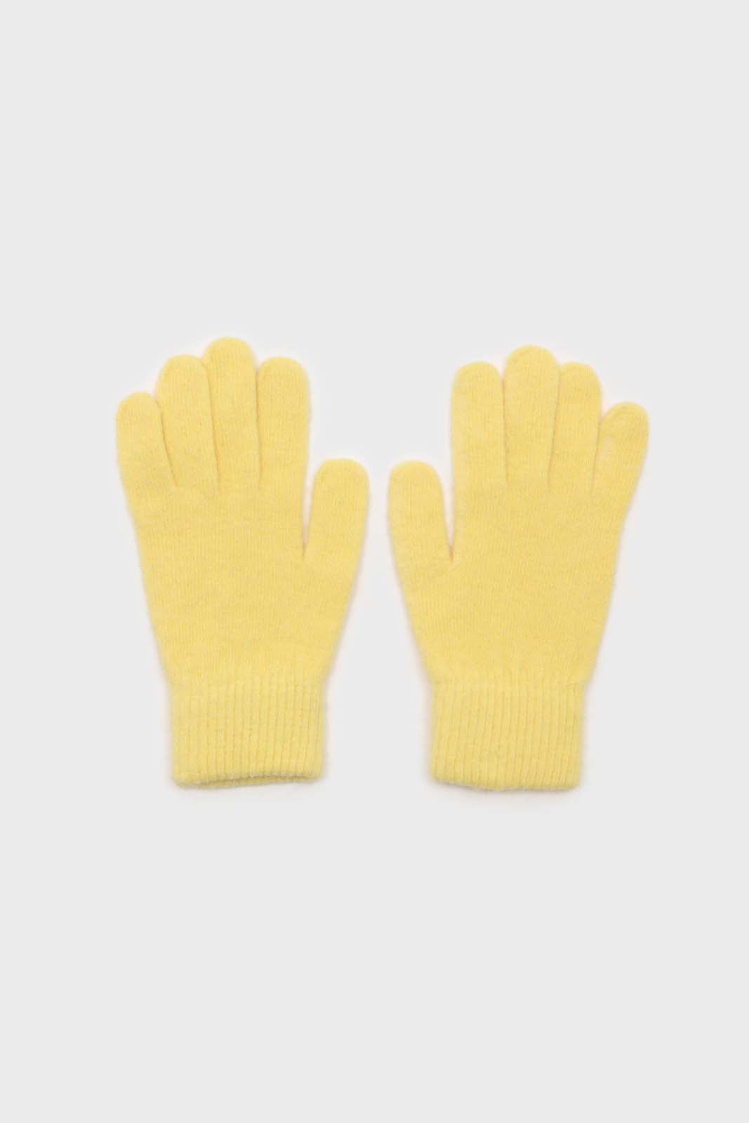 Yellow mohair gloves