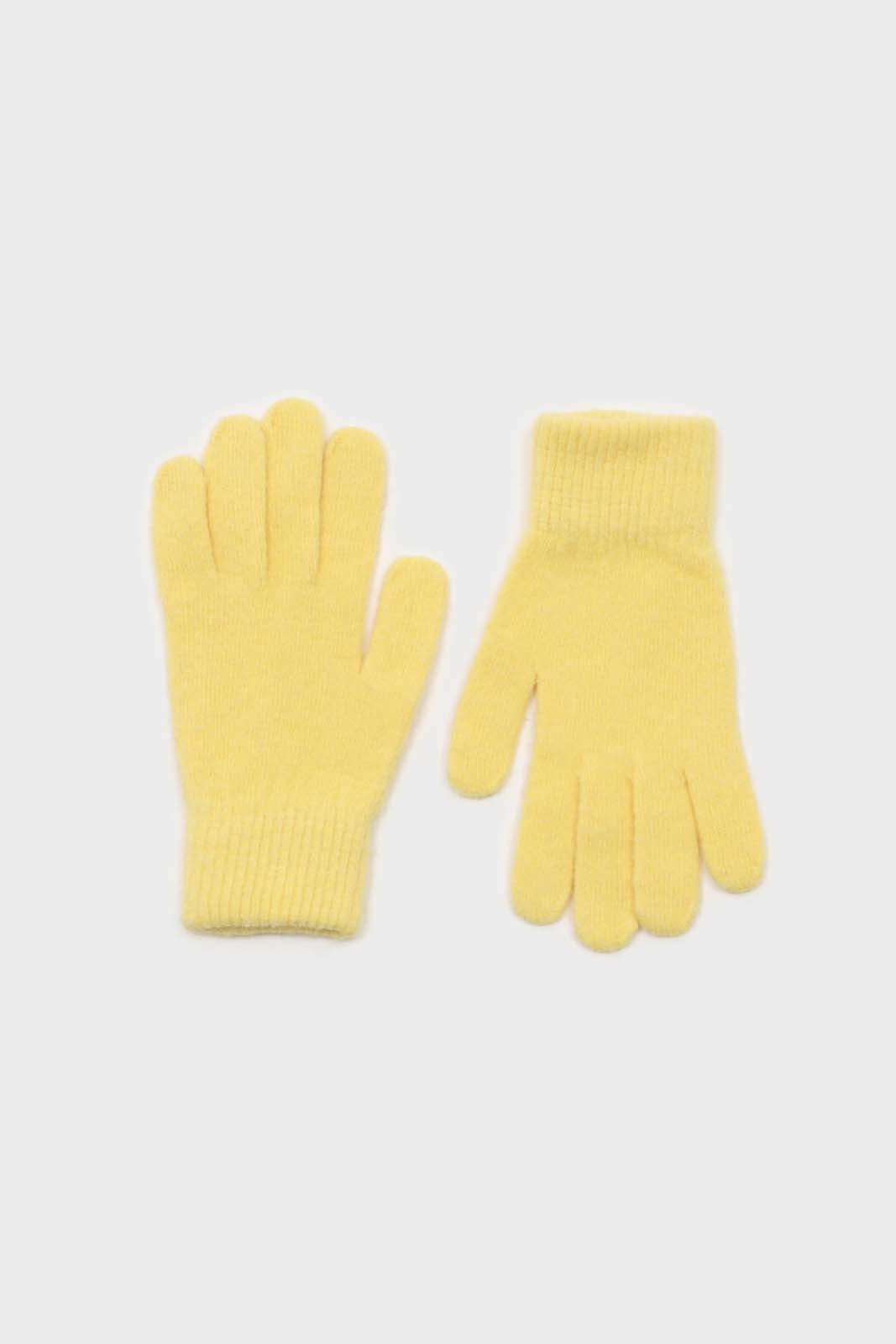 Yellow mohair gloves