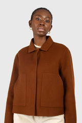 Brown handmade wool blend jacket