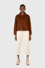 Brown handmade wool blend jacket