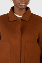 Brown handmade wool blend jacket