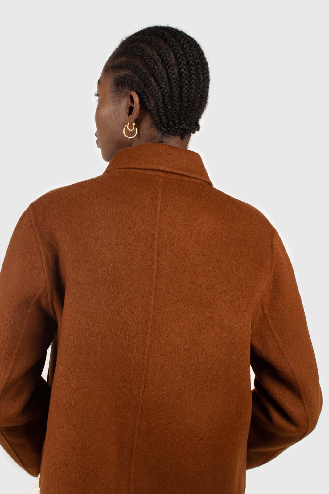 Brown handmade wool blend jacket