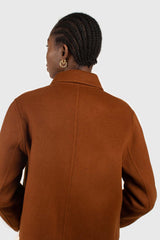 Brown handmade wool blend jacket