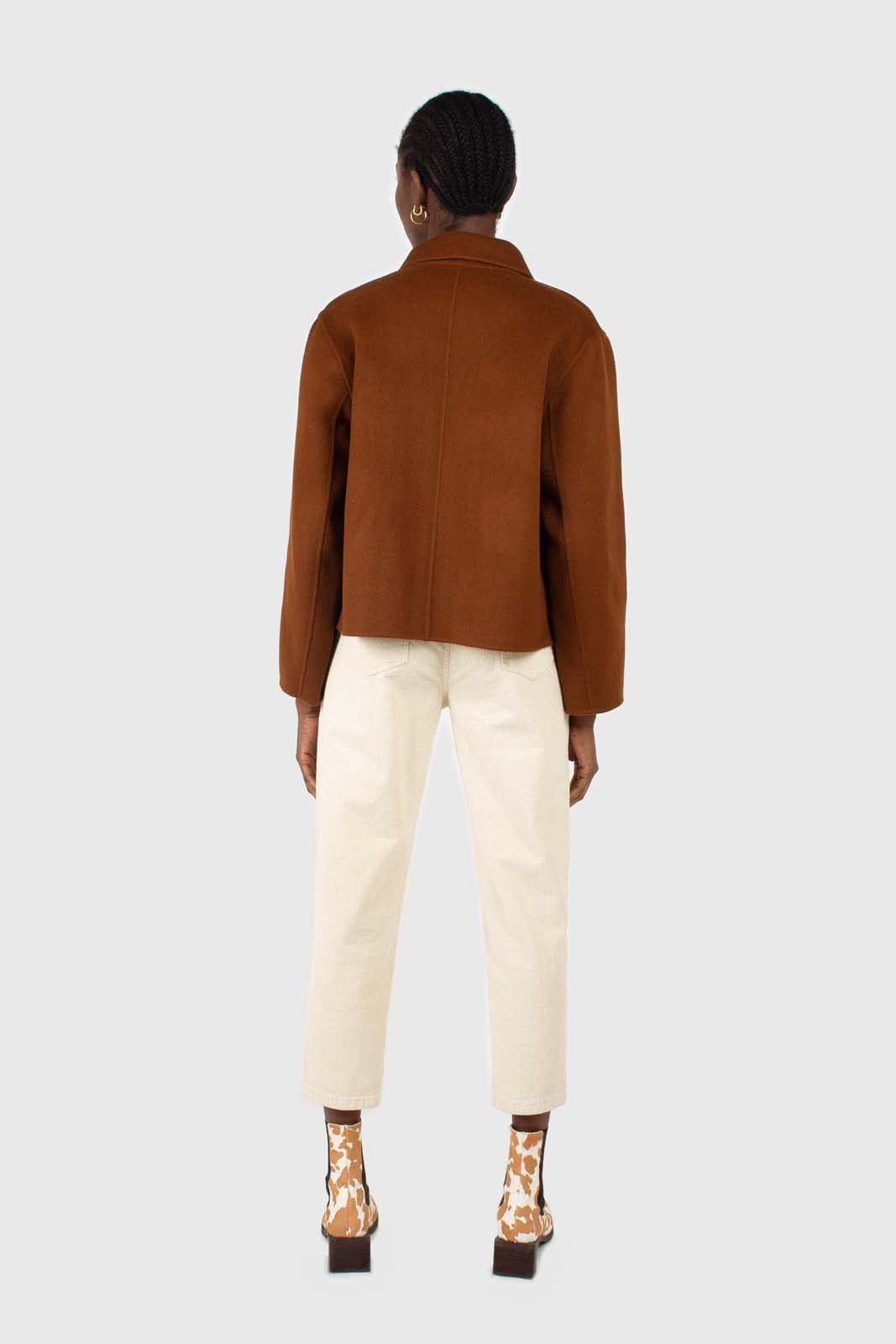 Brown handmade wool blend jacket