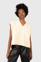 Ivory teddy oversized gilet