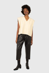 Ivory teddy oversized gilet