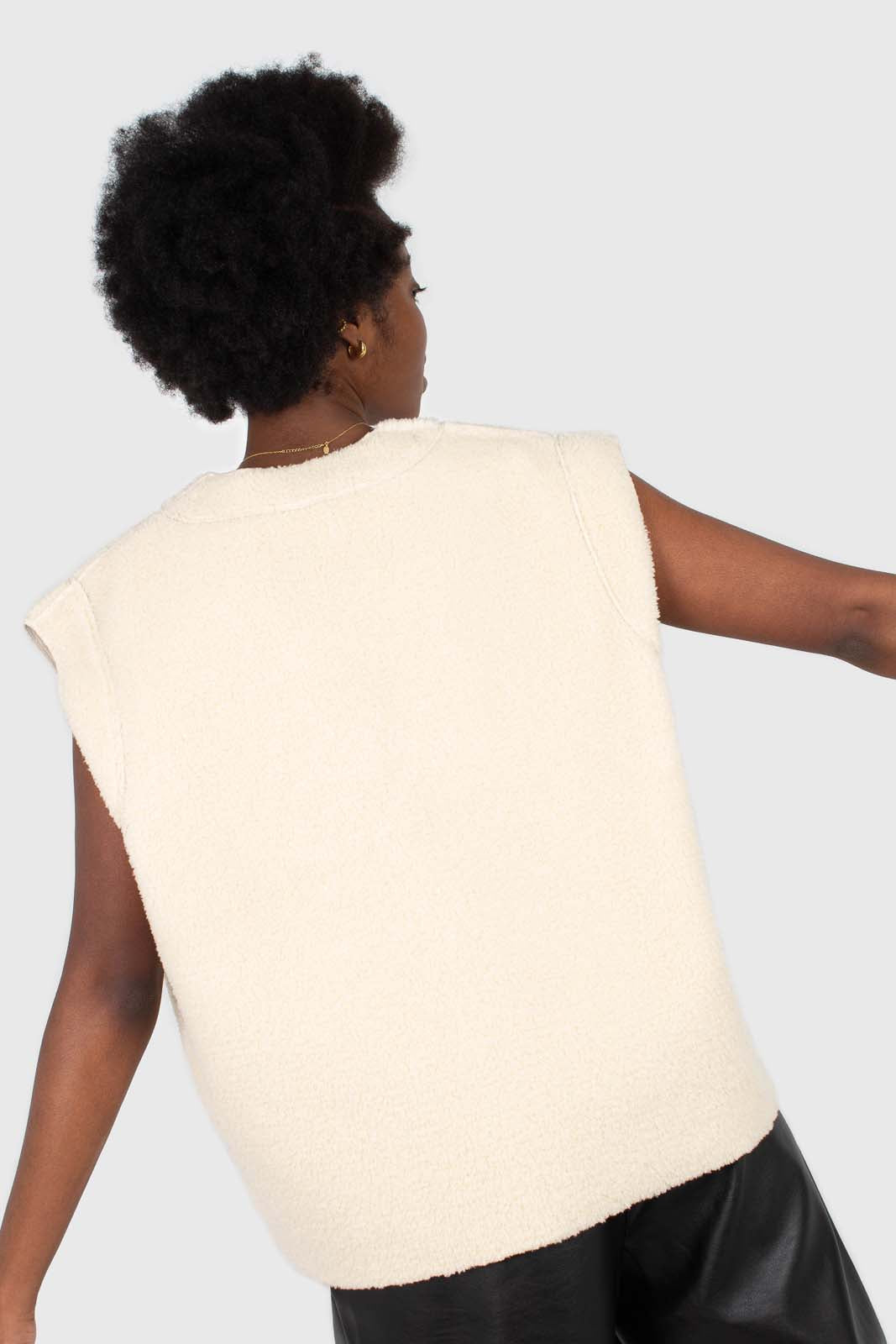 Ivory teddy oversized gilet