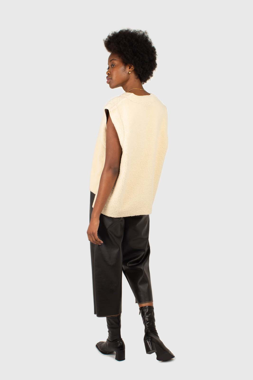 Ivory teddy oversized gilet