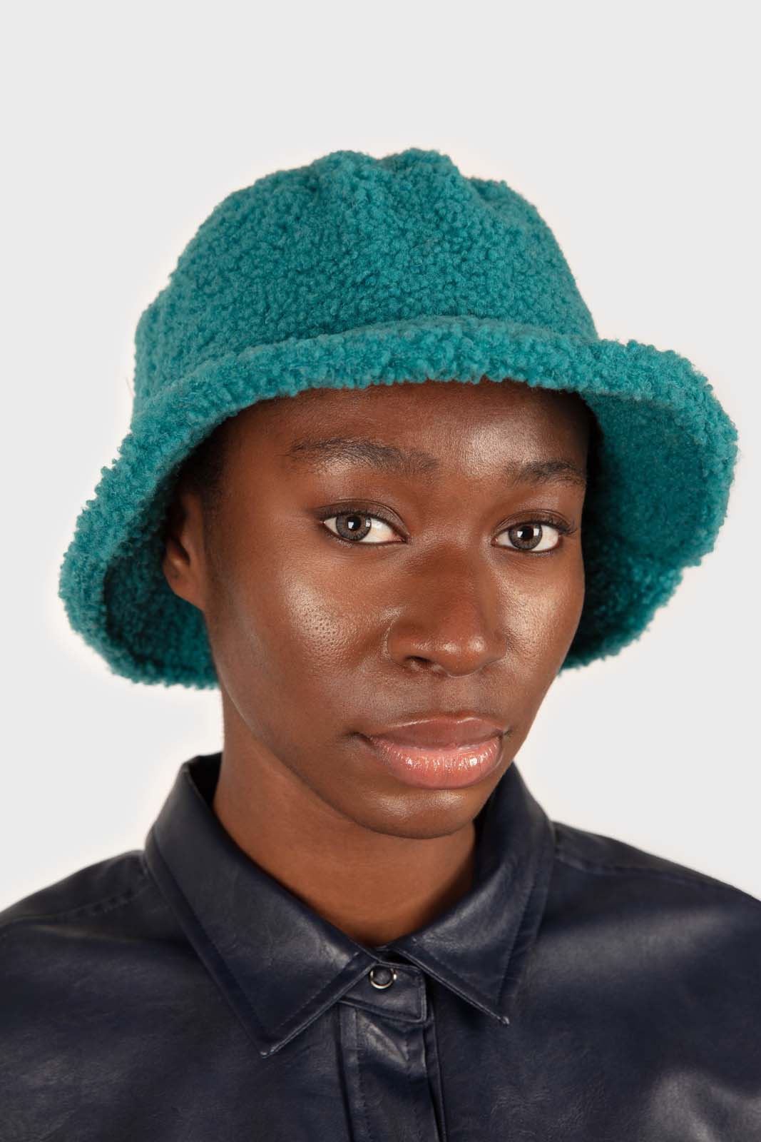 Teal teddy bucket hat