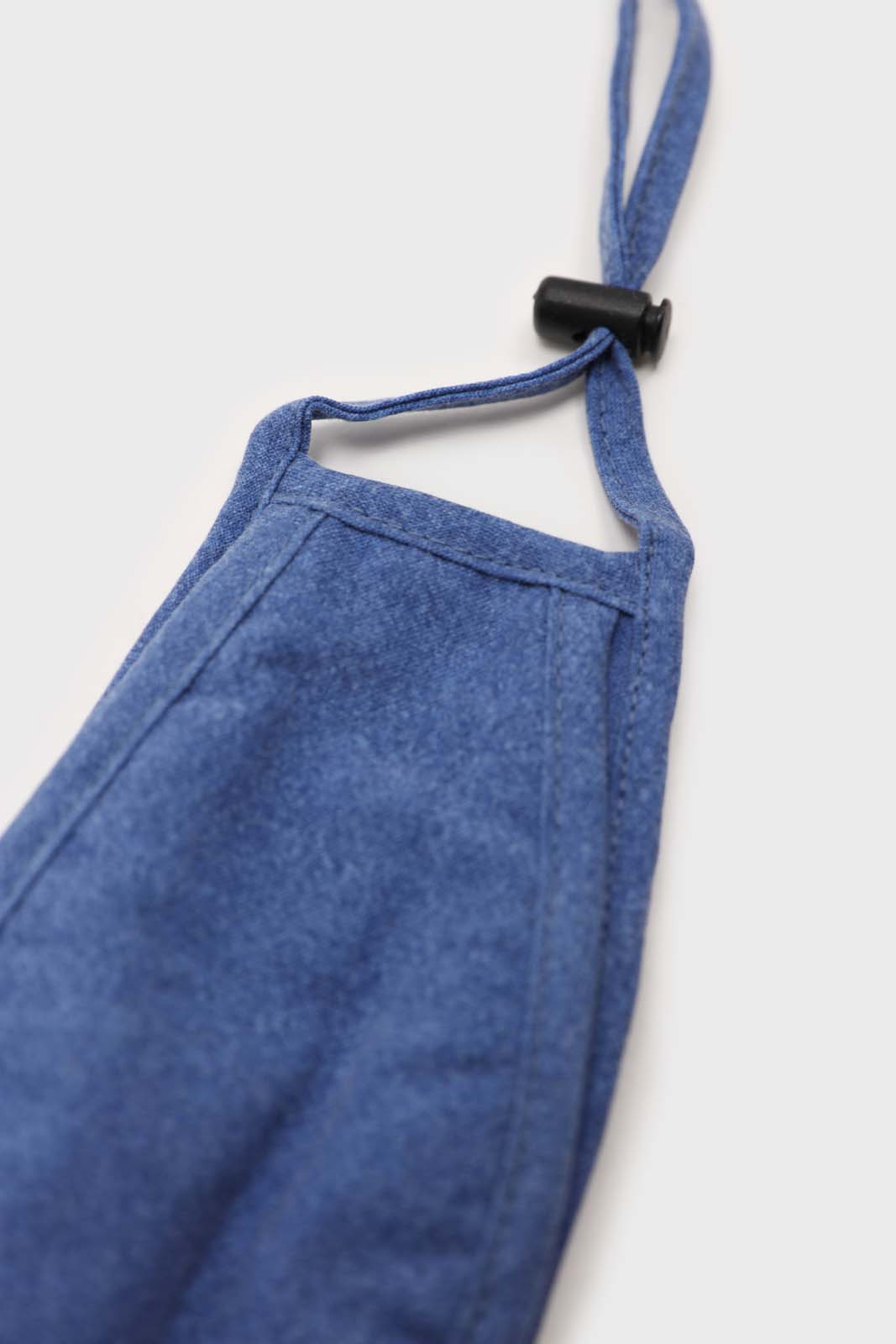 Bright blue washed cotton face mask