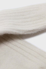 Ivory large ribbed angora socks